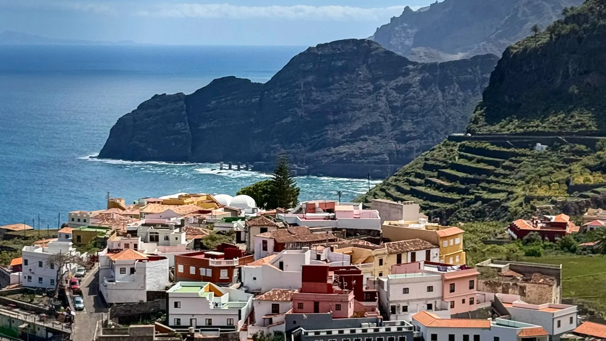 Landscapes of La Gomera island seen from Tenerife