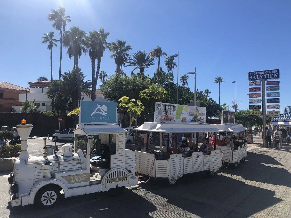Tourist train along the south coast of Tenerife